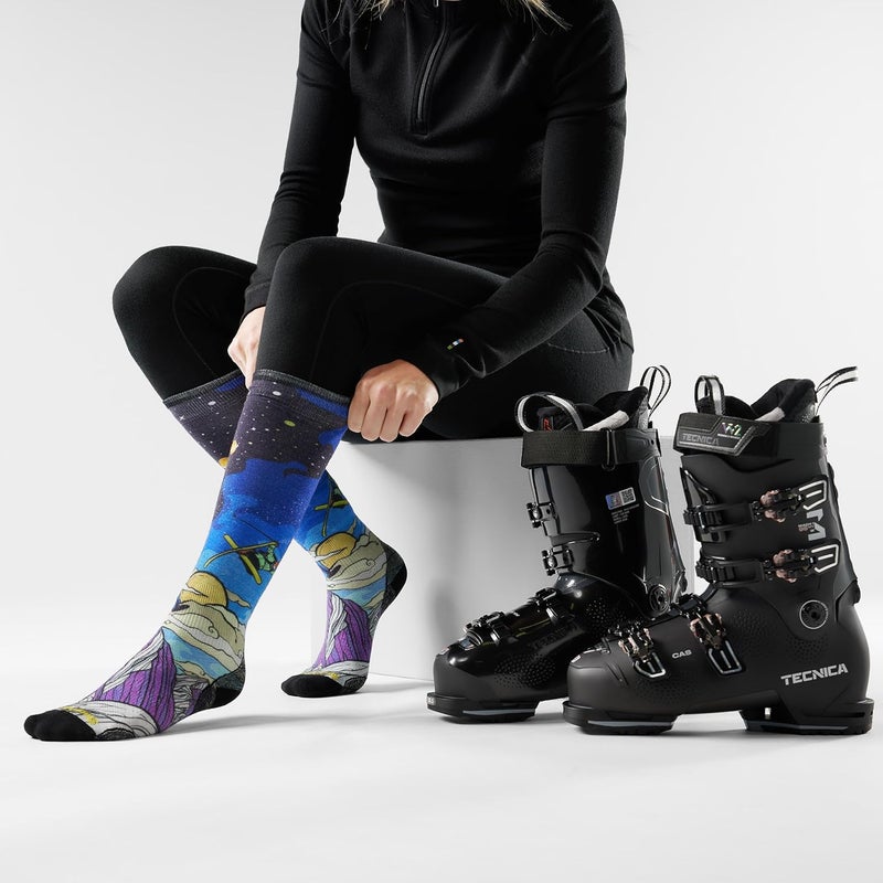 SmartWool Women's Ski Zero Cushion Galactic Ski Print Over the Calf Socks - Image 2
